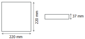 Dimension Plafonnier LED carré 18W